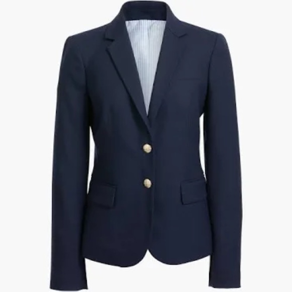 J. Crew Blue and Gold Tailored Blazer